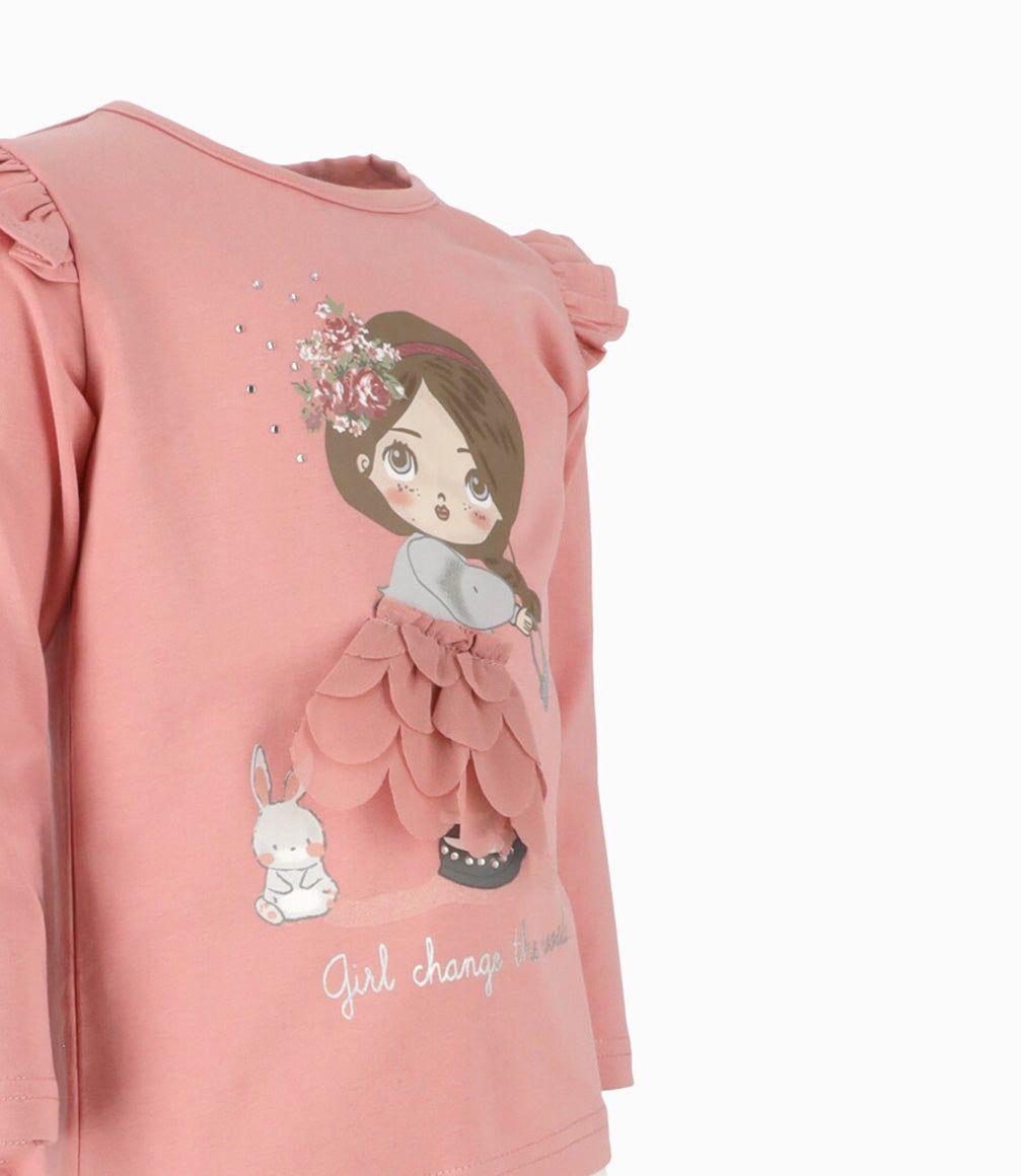 Polera bebé con vuelos palo rosa Limonada-2