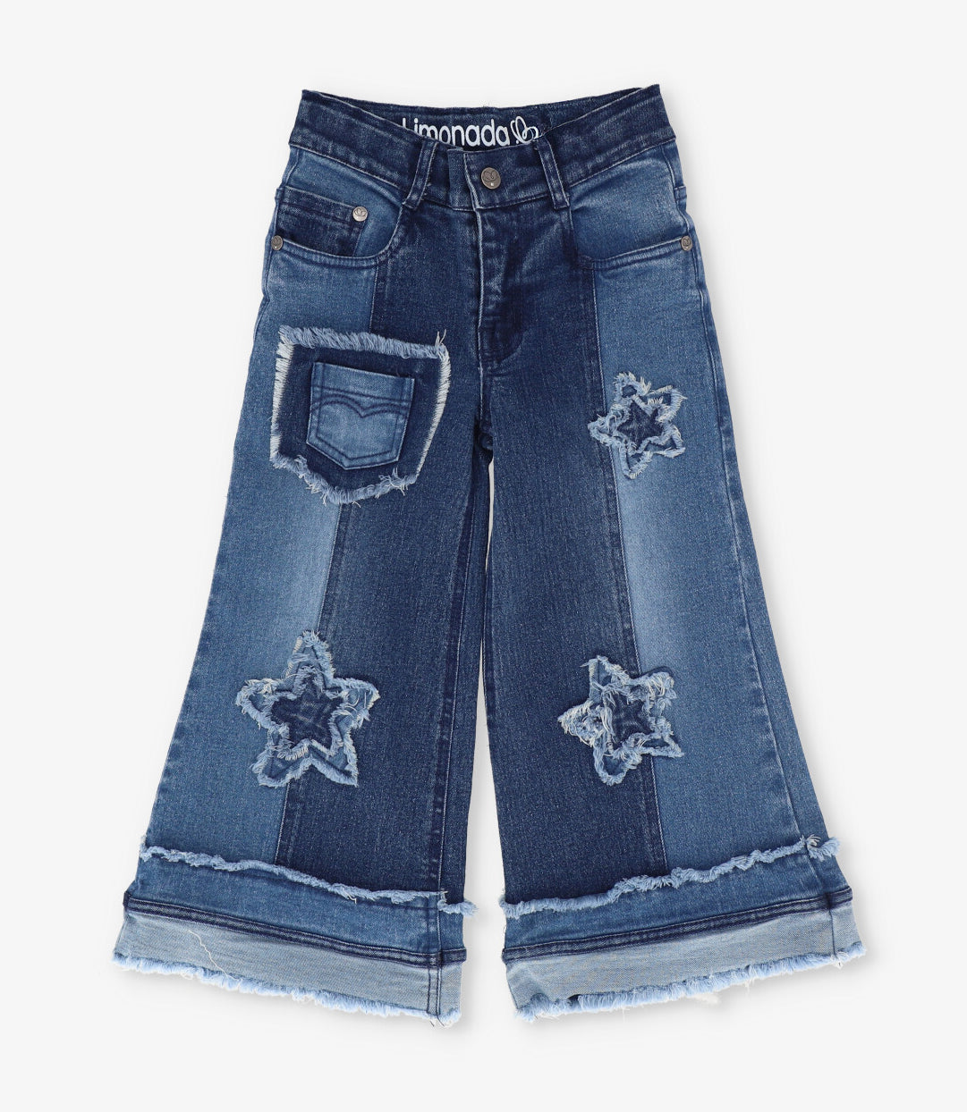 Jeans niña con estrellas denim azul Limonada-0