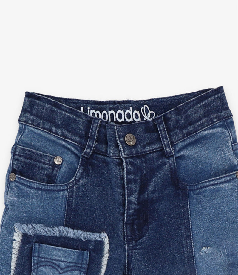 Jeans niña con estrellas denim azul Limonada-2