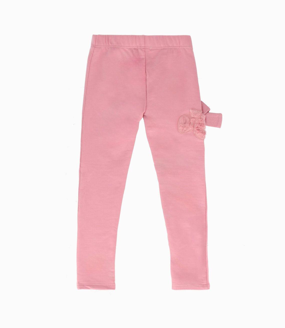 Calza niña con oso palo rosa Limonada-1