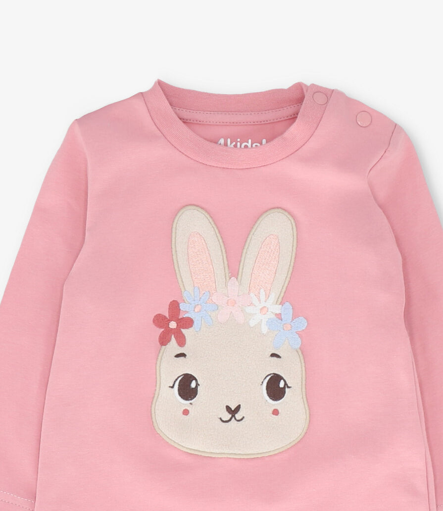 Polera manga larga bebé con conejo rosado 4 Kids-2