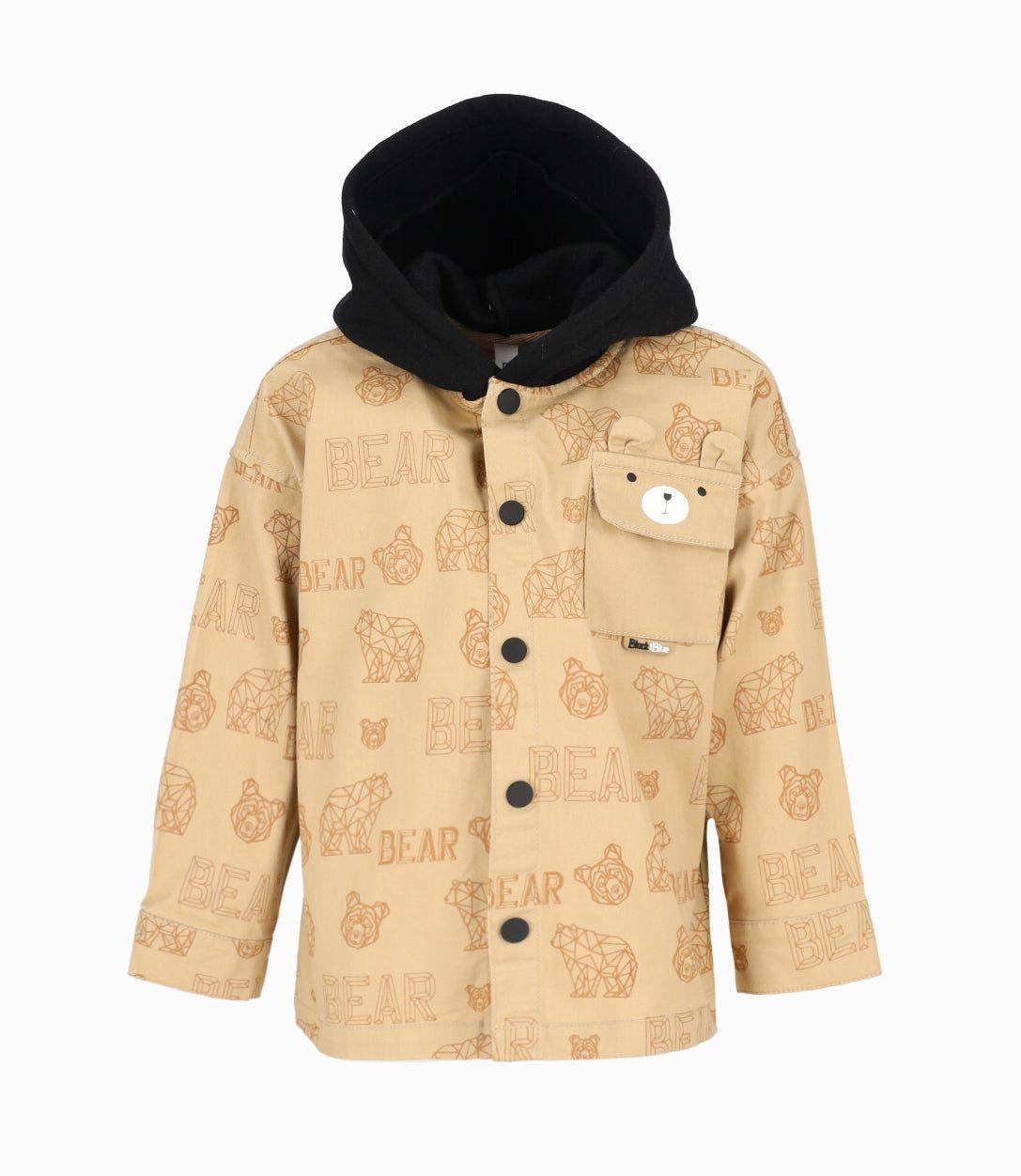 Camisa bebés con gorro beige Black and Blue-0