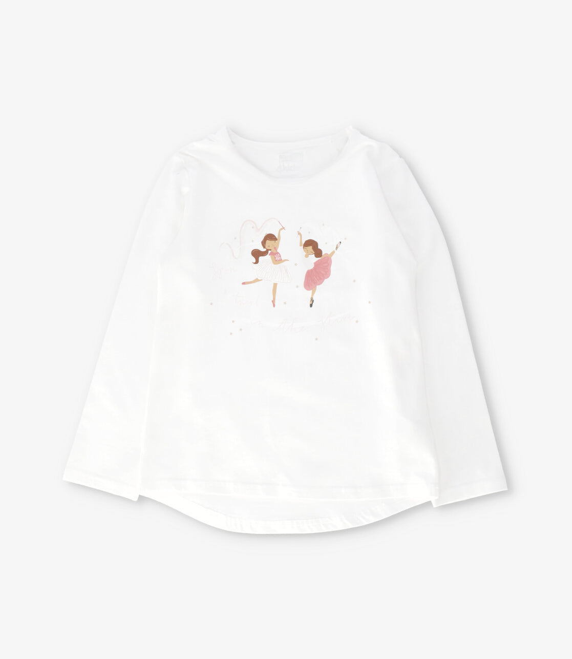 Polera manga larga niña bailarinas crudo 4 Kids-0