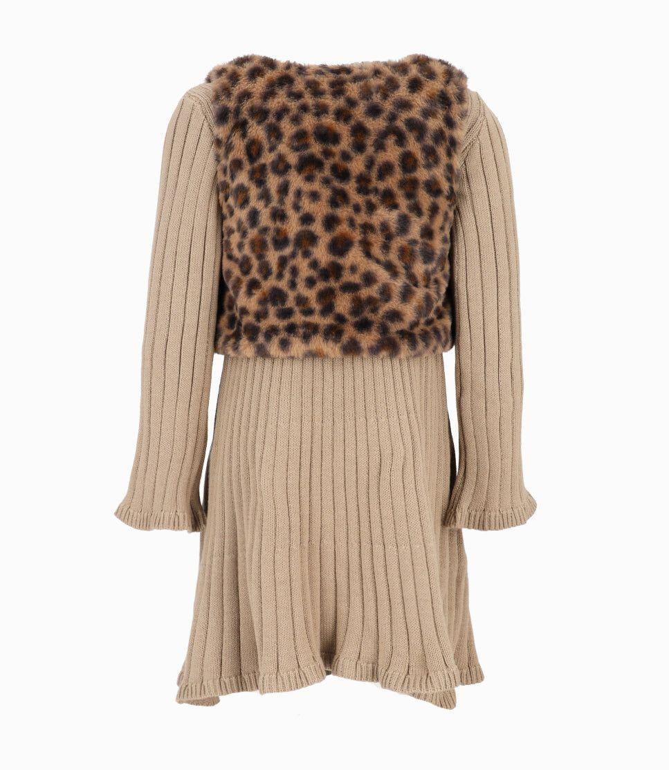Vestido niña con bolero beige Limonada-1