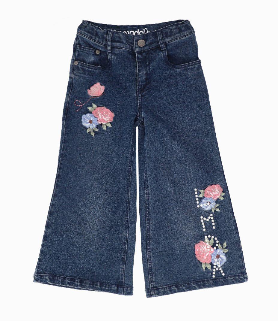 Jeans niña acampanado Azul Marino LIMONADA-0