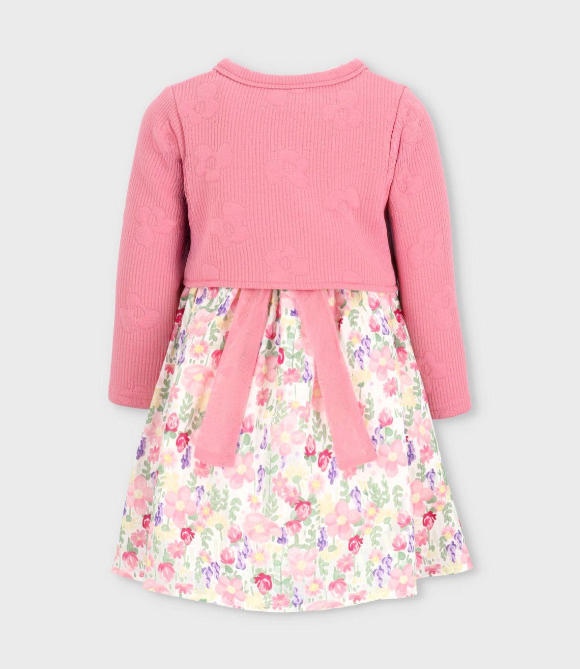 Vestido niña floreado con bolero crudo Limonada-1