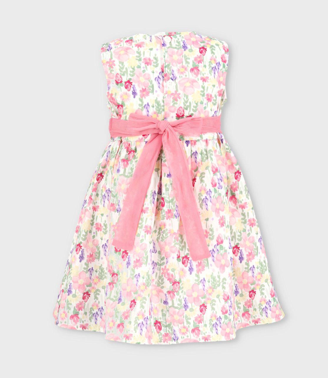 Vestido niña floreado con bolero crudo Limonada-3