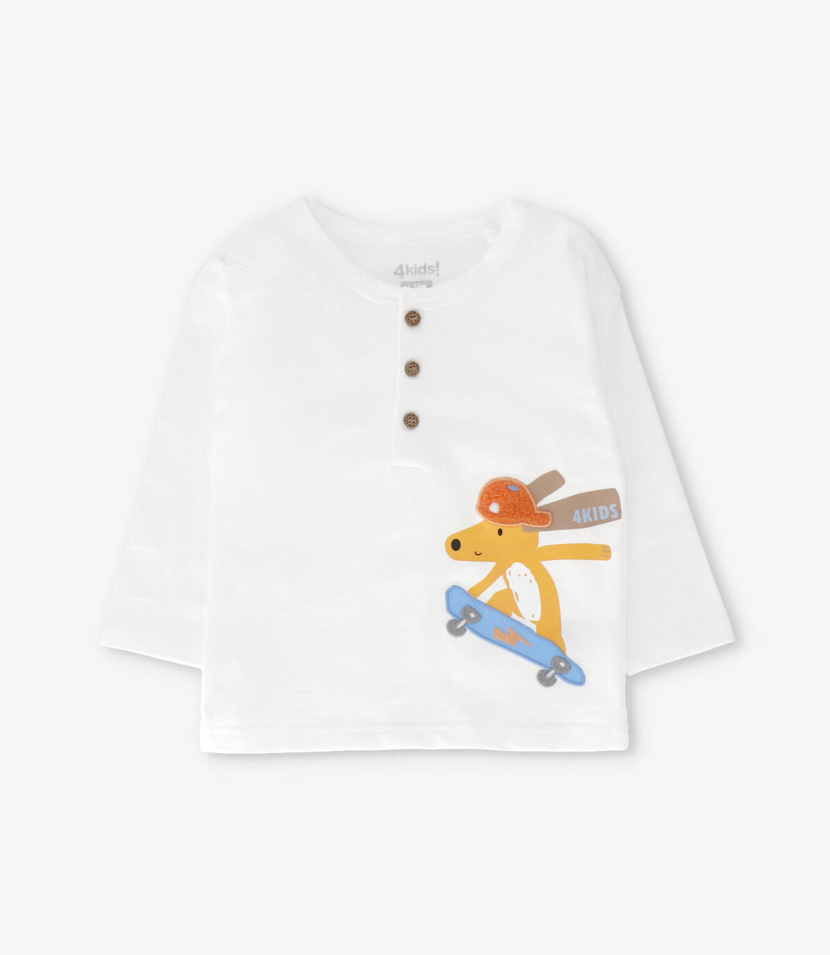 Polera manga larga bebé con perrito crudo 4 Kids-0