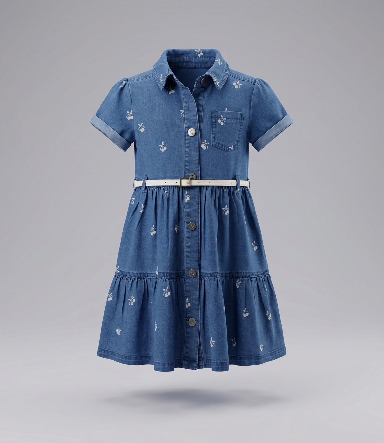 Vestido manga corta niña  L11131270474 denim cel Limonada-1