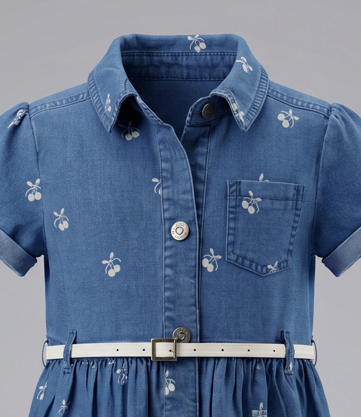 Vestido manga corta niña  L11131270474 denim cel Limonada-3