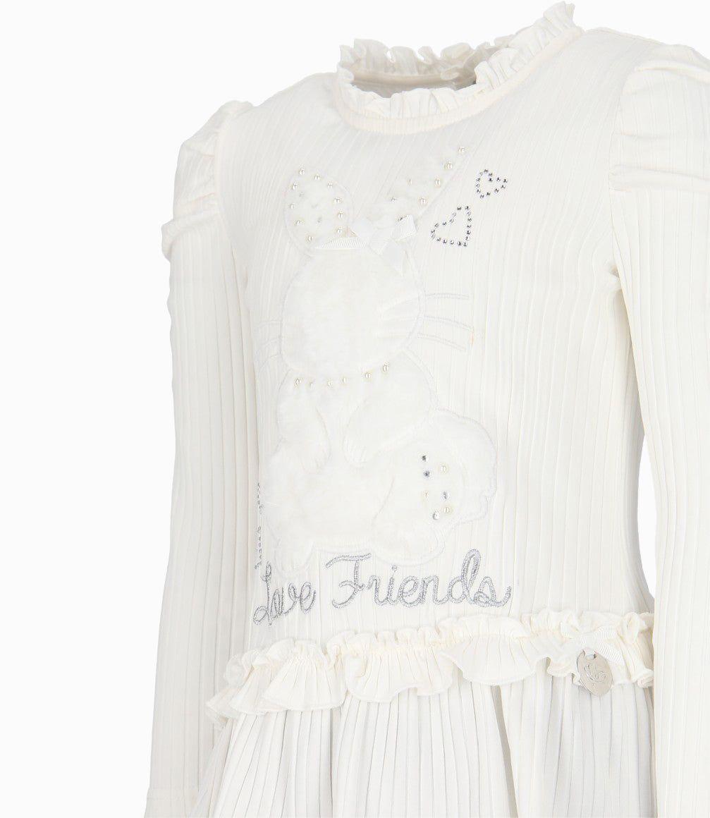 Conjunto niña de polera y calzas blanco Limonada-3