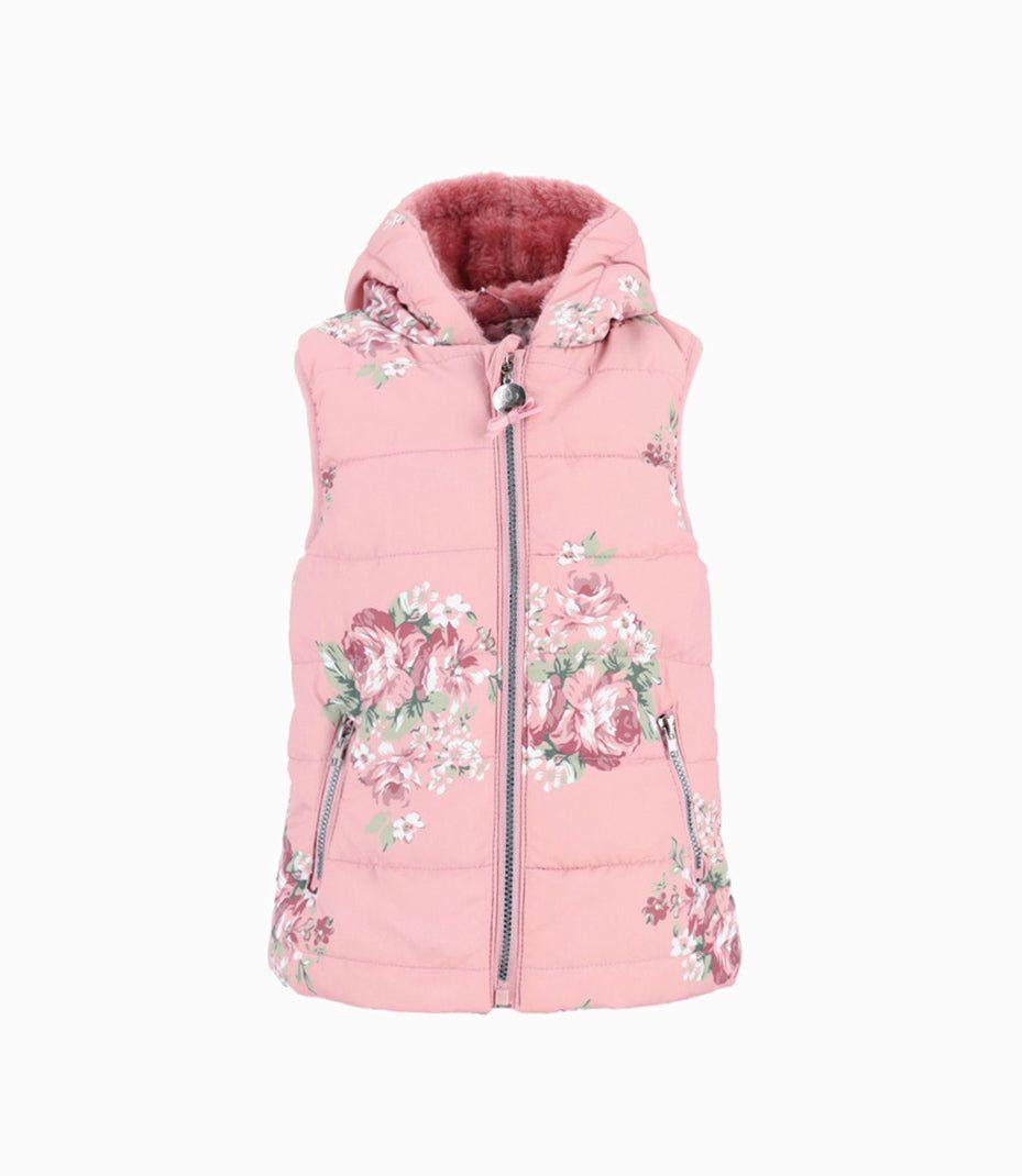 Parka bebé floreada sin mangas palo rosa Limonada-0