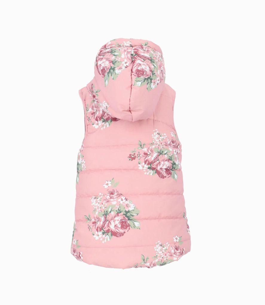 Parka bebé floreada sin mangas palo rosa Limonada-1