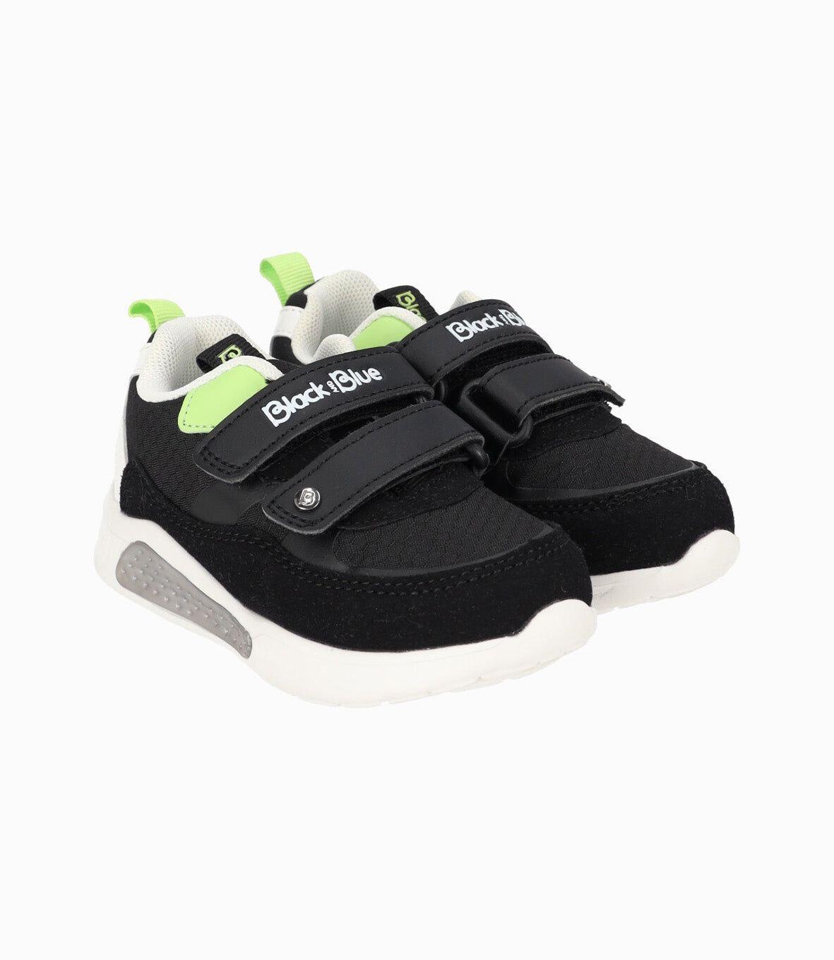Zapatilla bebé con luces Negro Black and Blue-0
