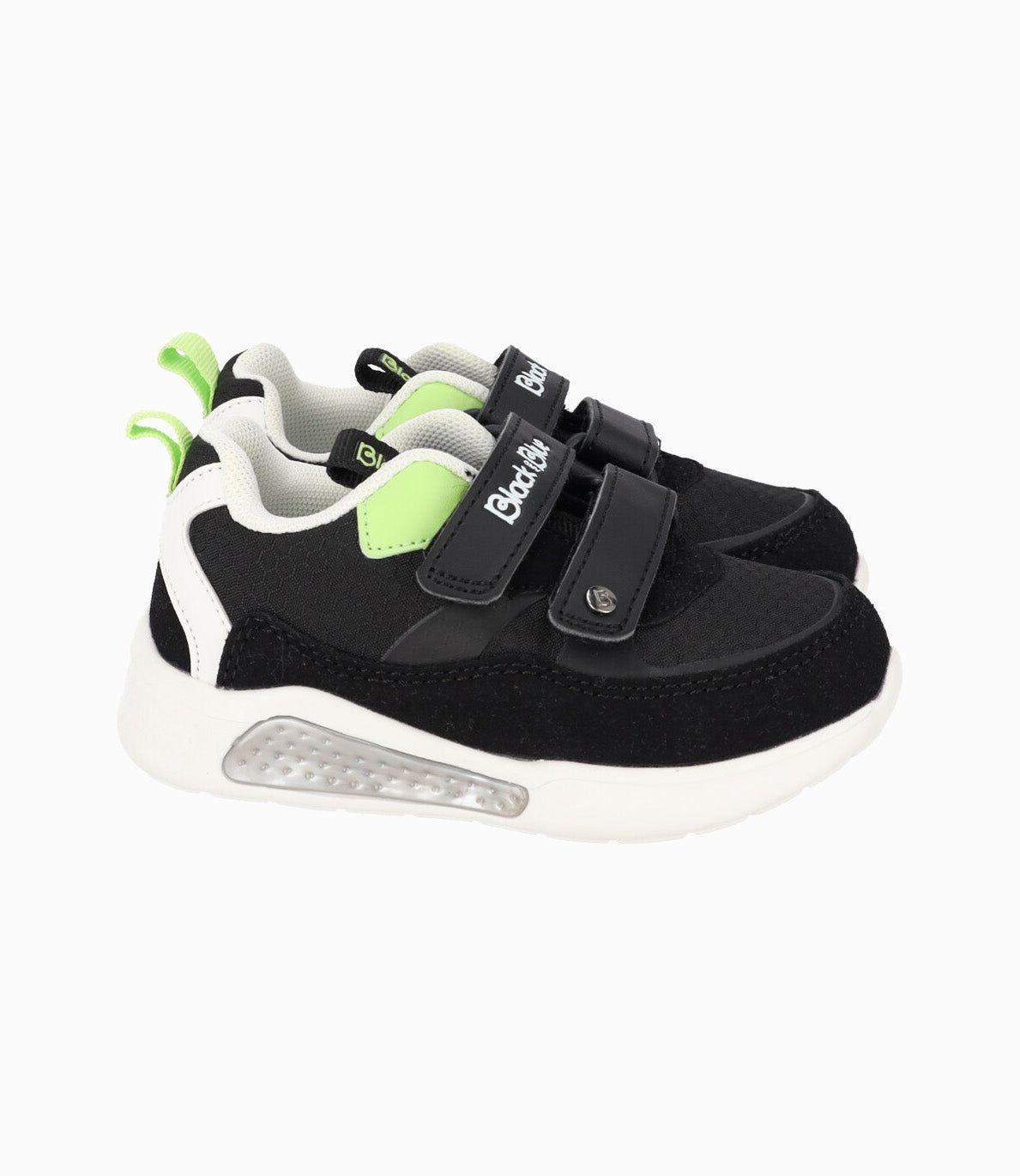 Zapatilla bebé con luces Negro Black and Blue-1
