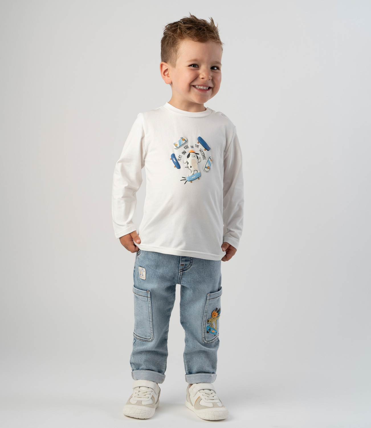 Jeans bebé cargo denim azul 4 Kids-0
