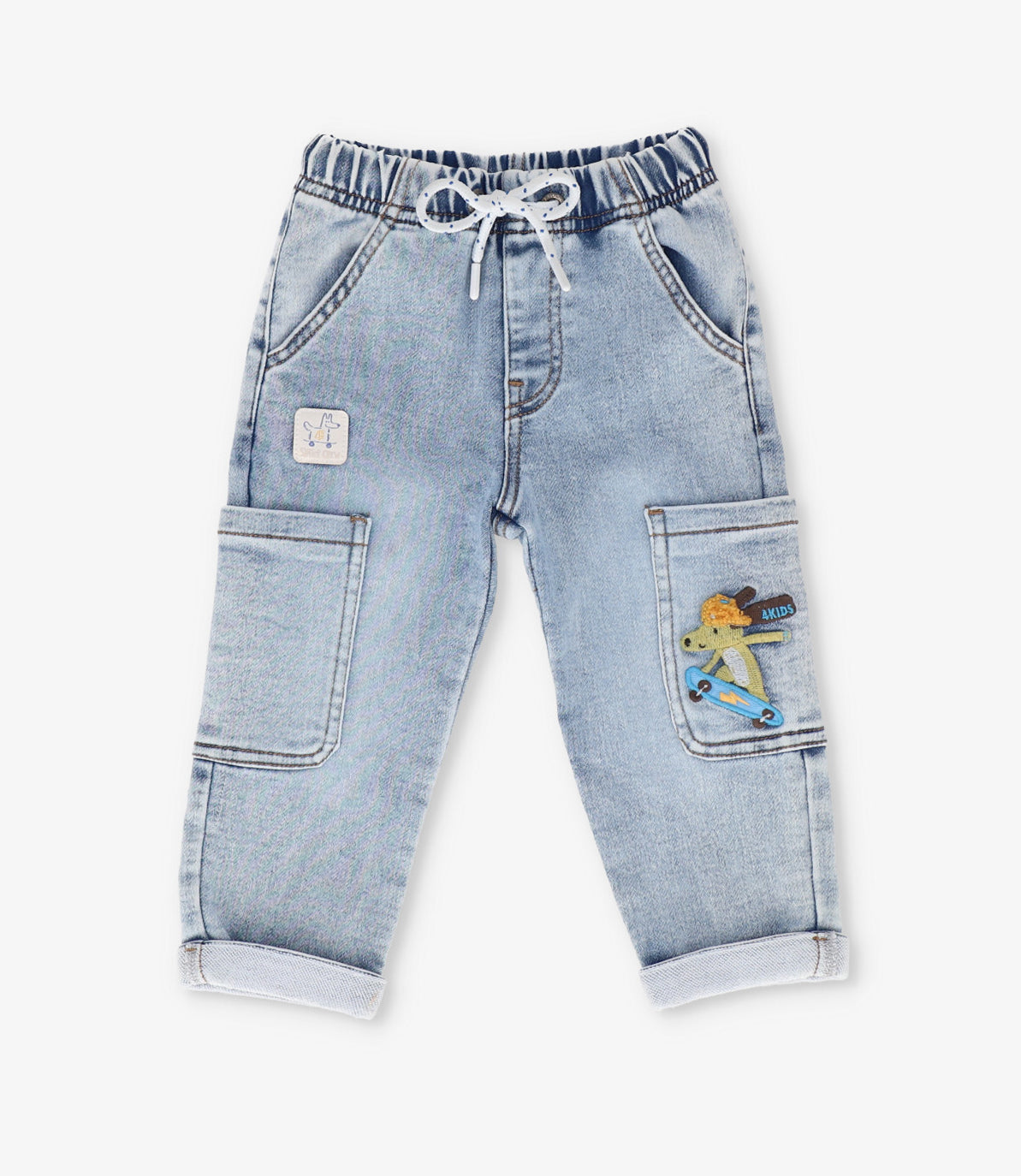 Jeans bebé cargo denim azul 4 Kids-1