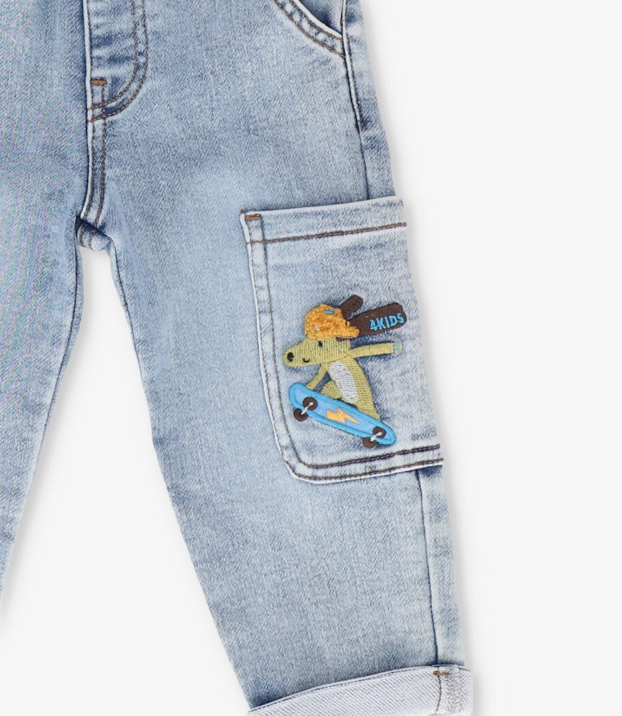 Jeans bebé cargo denim azul 4 Kids-3