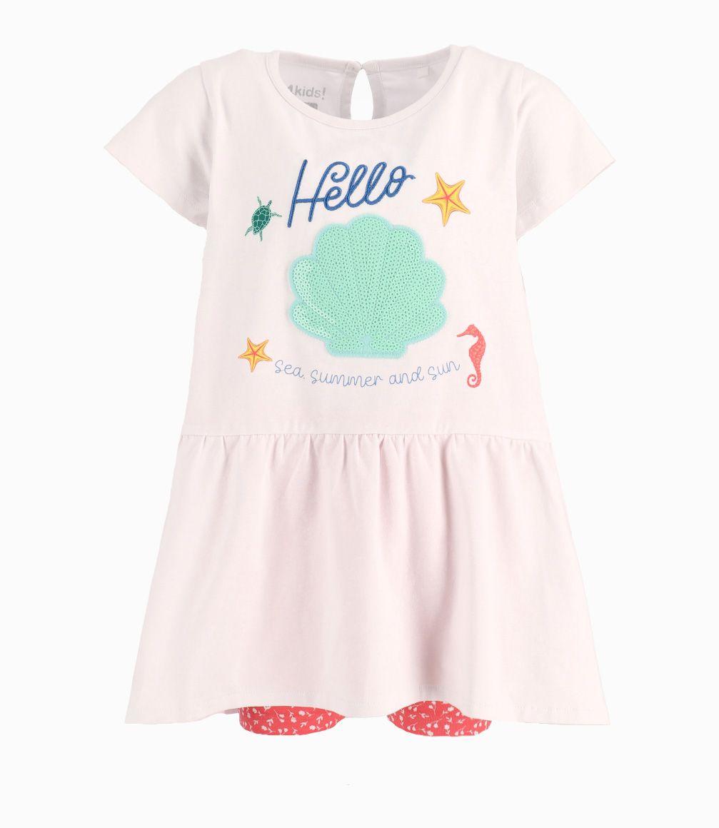 Conjunto Niña Estampado Blanco-0