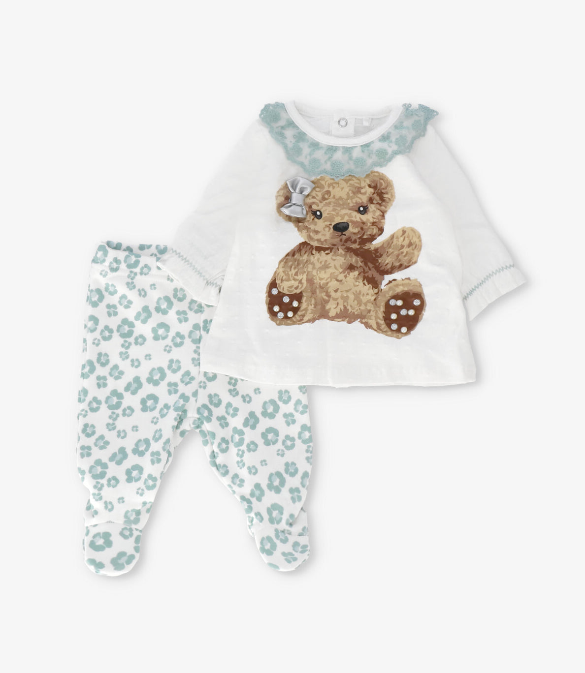 Conjunto recién nacida con oso turquesa Limonada-0