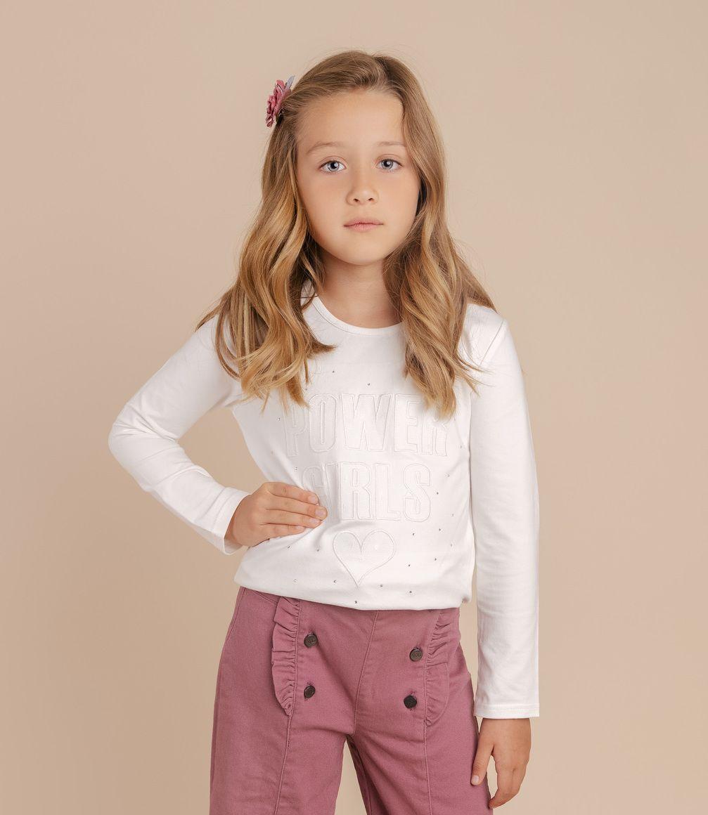 Polera Niña Con Estampado Limonada Crudo-1