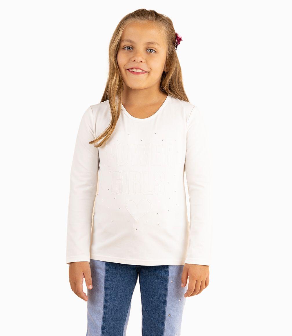 Polera Niña Con Estampado Limonada Crudo-0