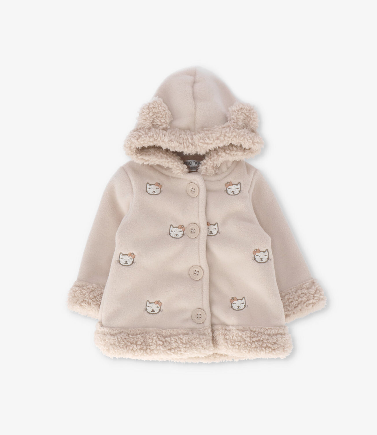 Chaqueta recién nacida con gatos beige Limonada-0