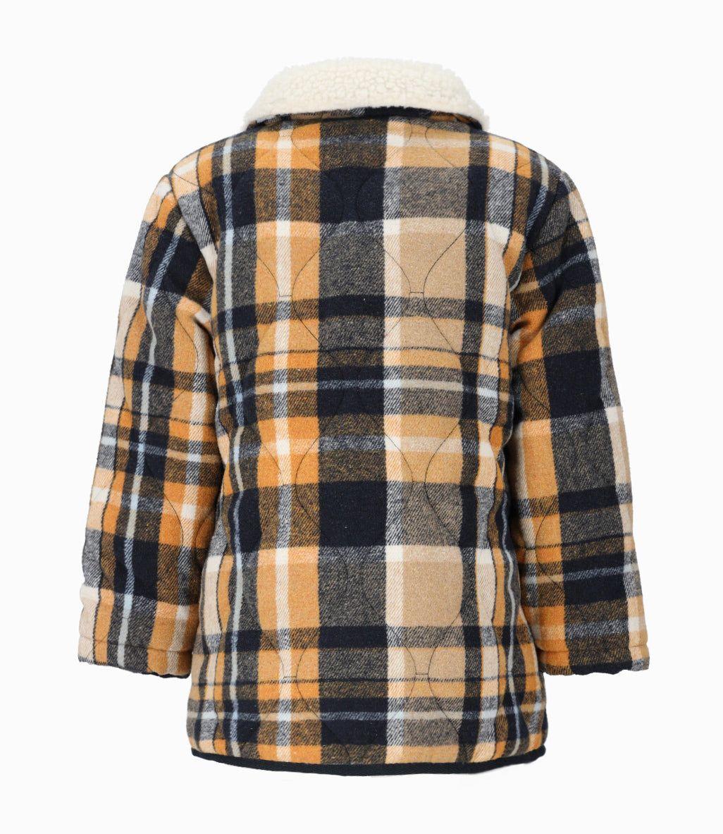 Abrigo niño cuadrillé mostaza Black and Blue-1
