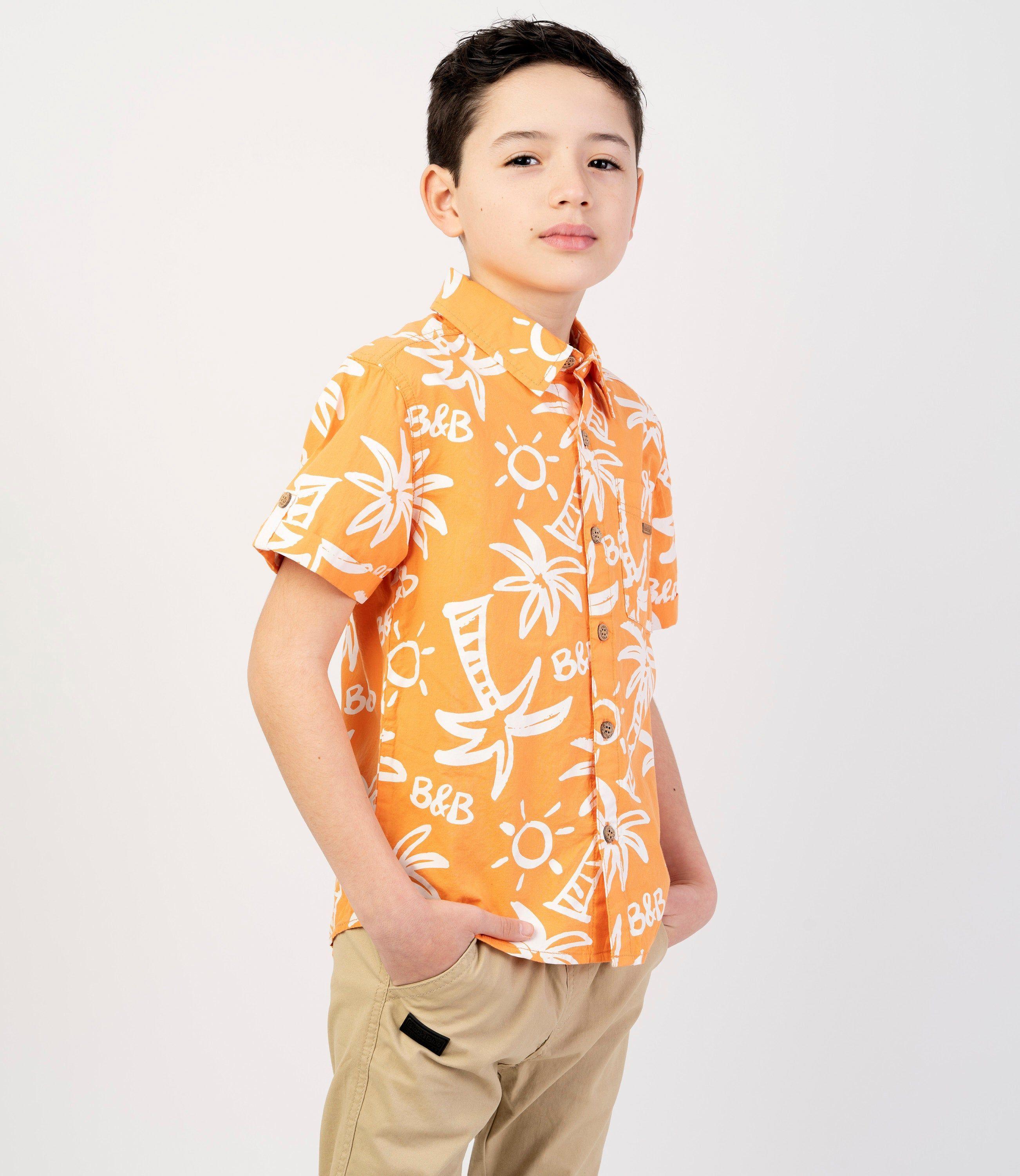 Camisa niño palmeras Naranjo Black and Blue-0