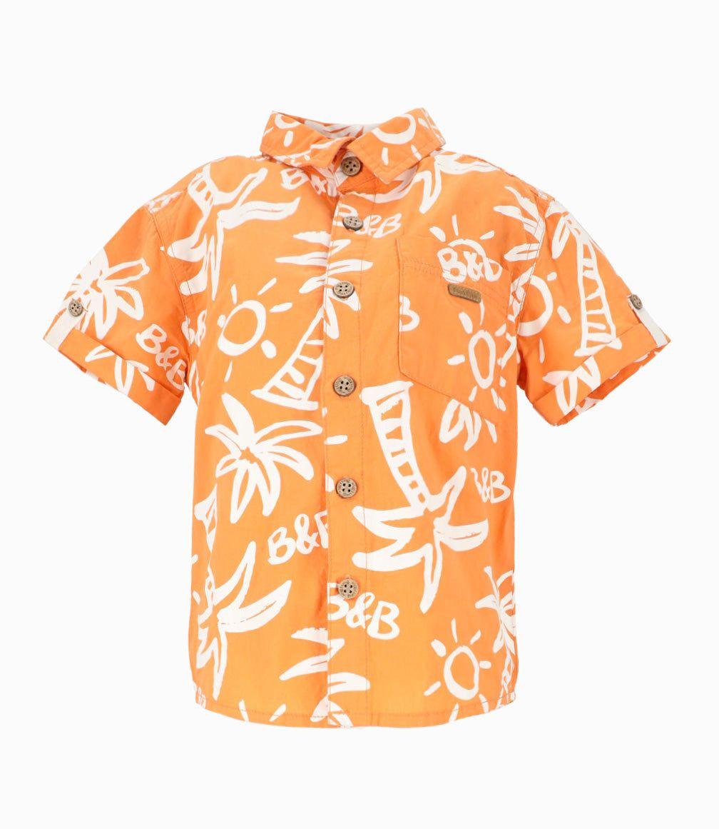 Camisa niño palmeras Naranjo Black and Blue-1