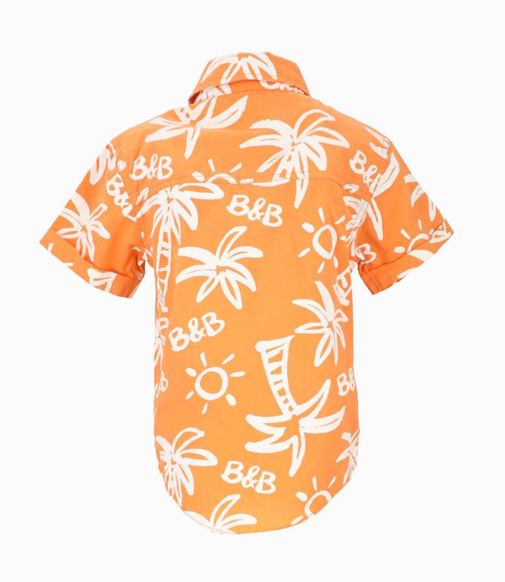 Camisa niño palmeras Naranjo Black and Blue-2