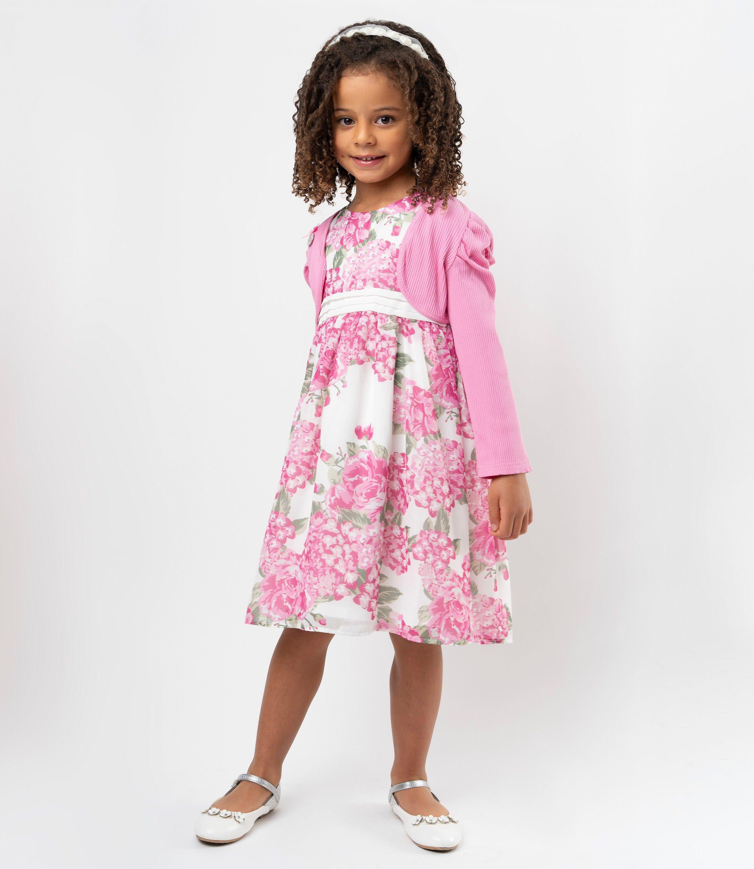 Vestido niña clásico con bolero Blanco Limonada-0