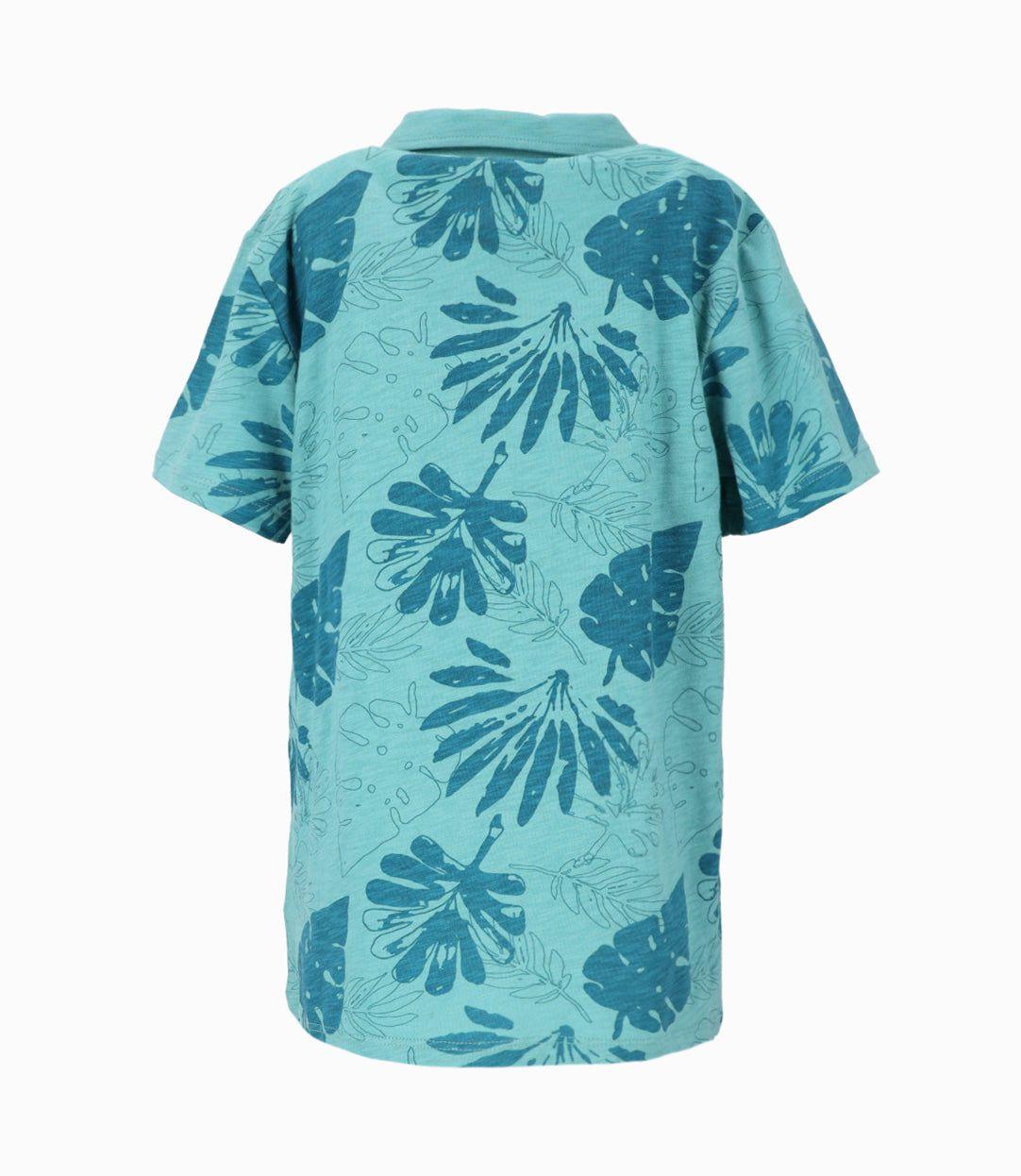 Polera manga corta niño con palmeras menta Black and Blue-2