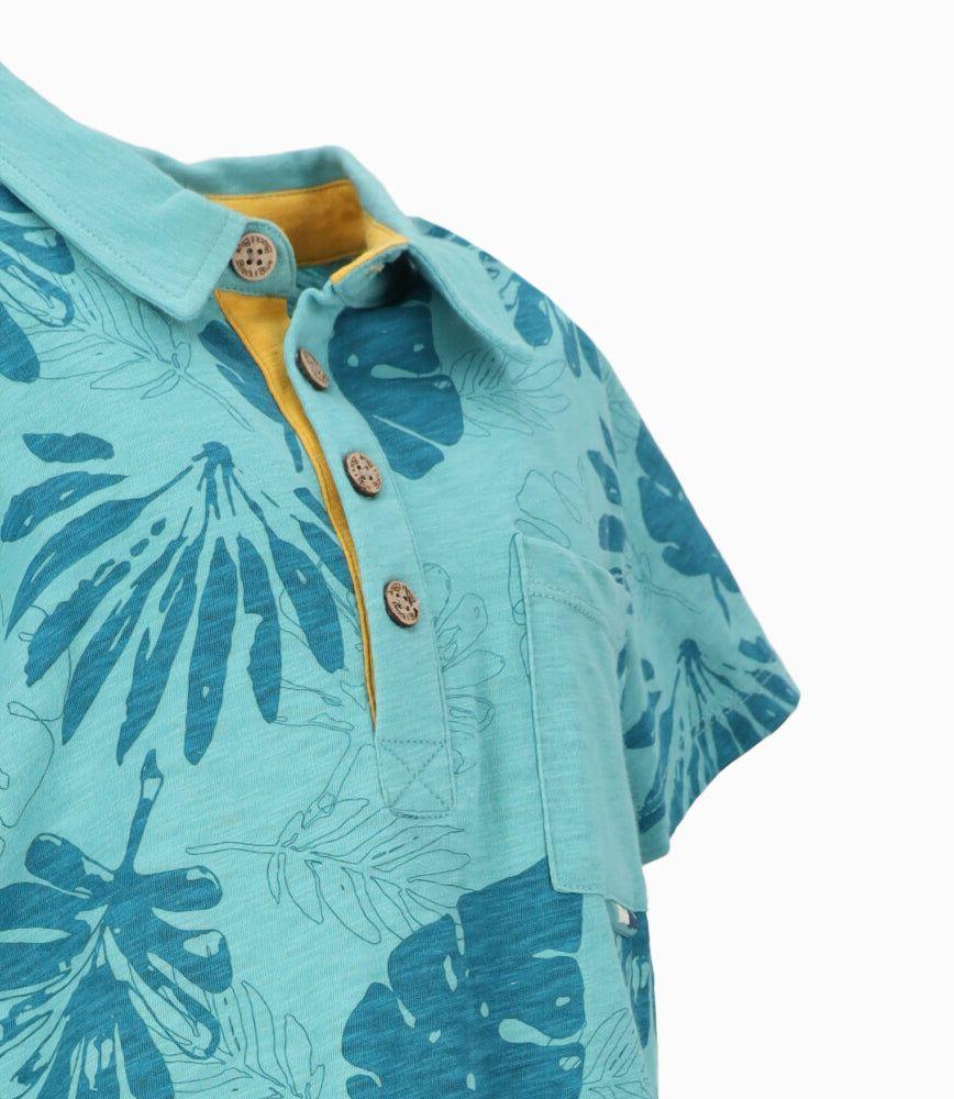 Polera manga corta niño con palmeras menta Black and Blue-3