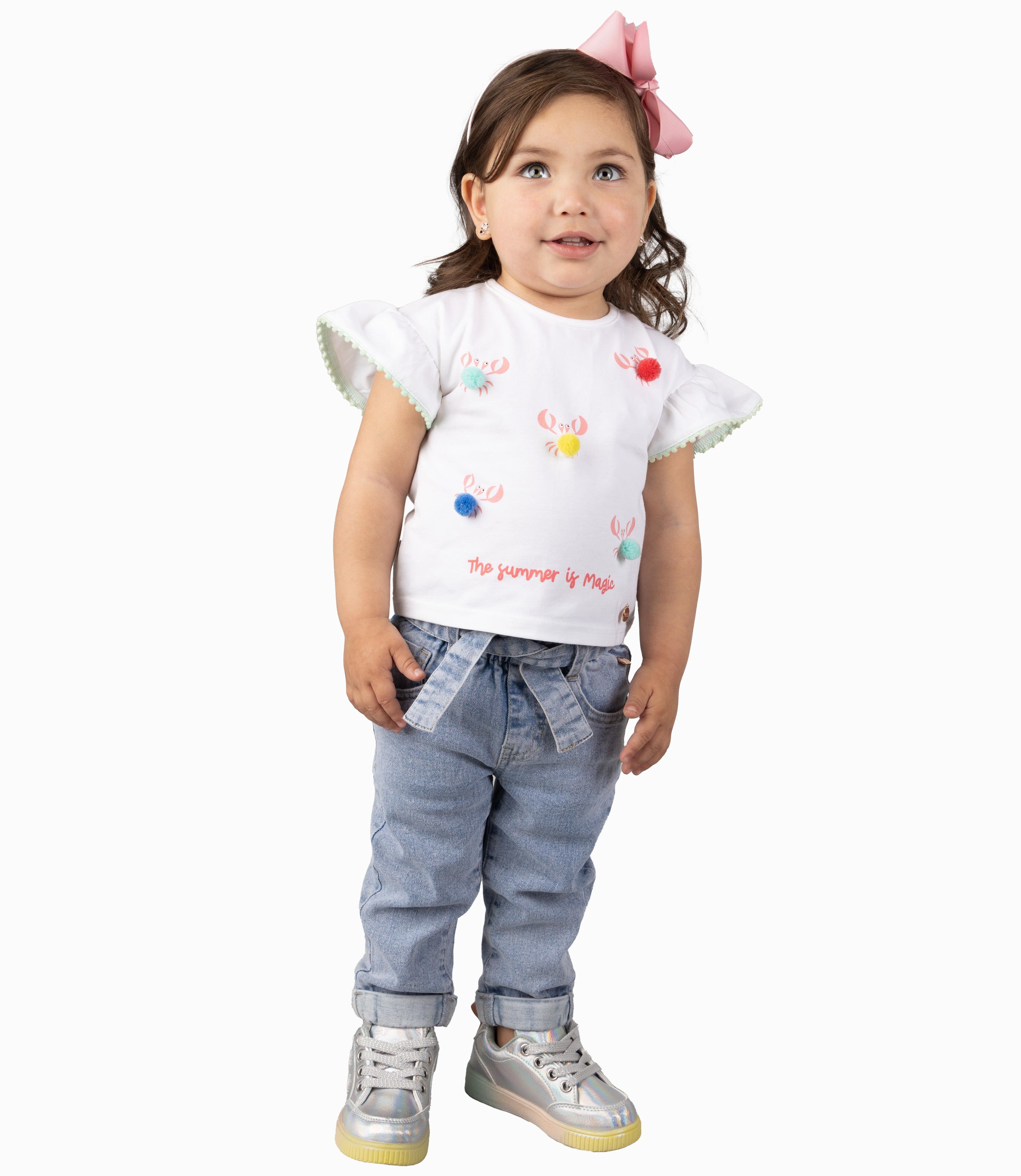 Polera Bebé Niña Con Vuelos Blanco-6