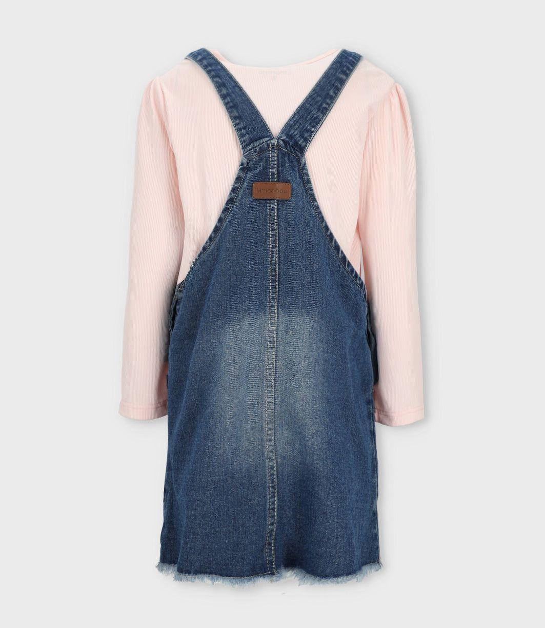 Vestido niña de denim azul Limonada-1