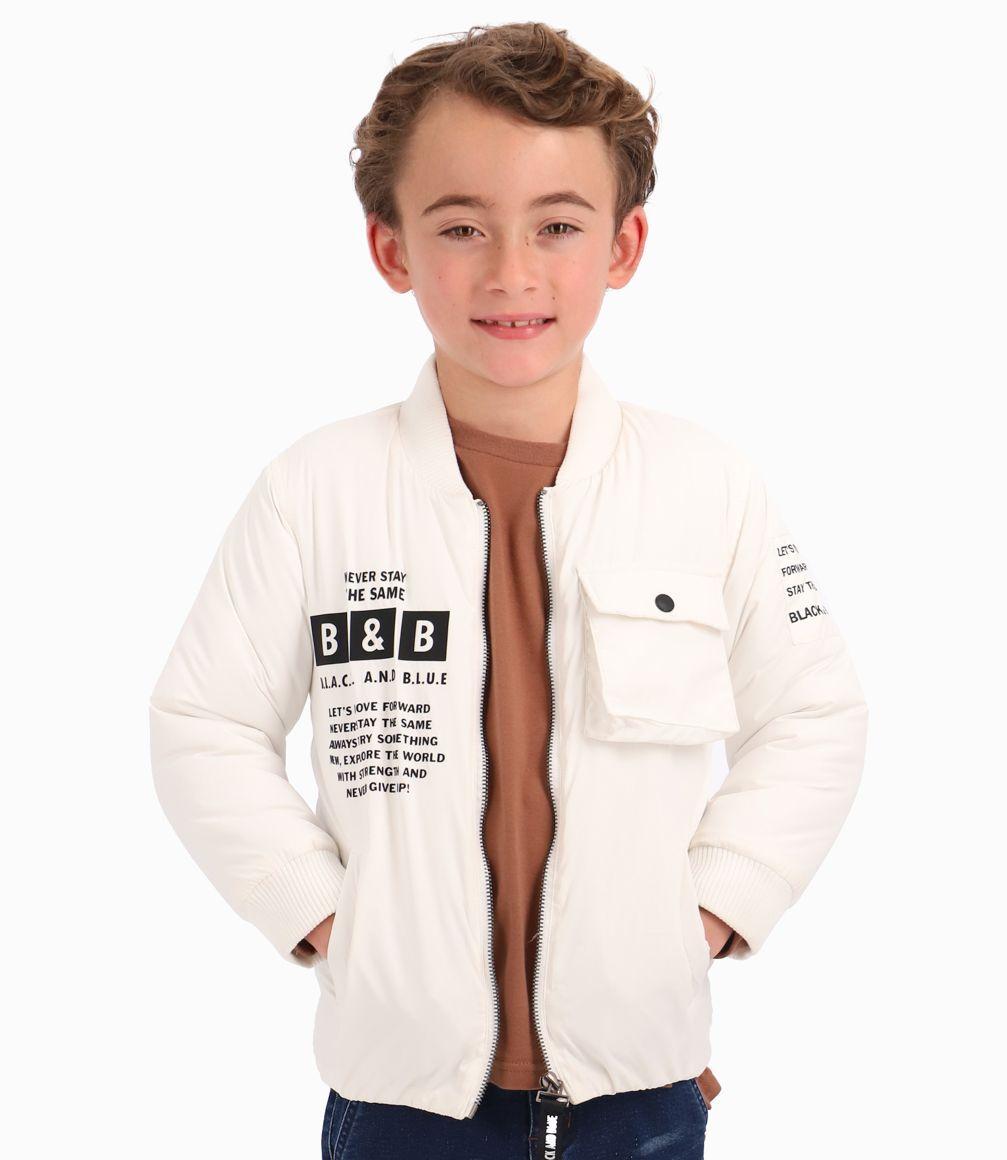 Parka Bomber Jacket Niño Crudo Black And Blue-0