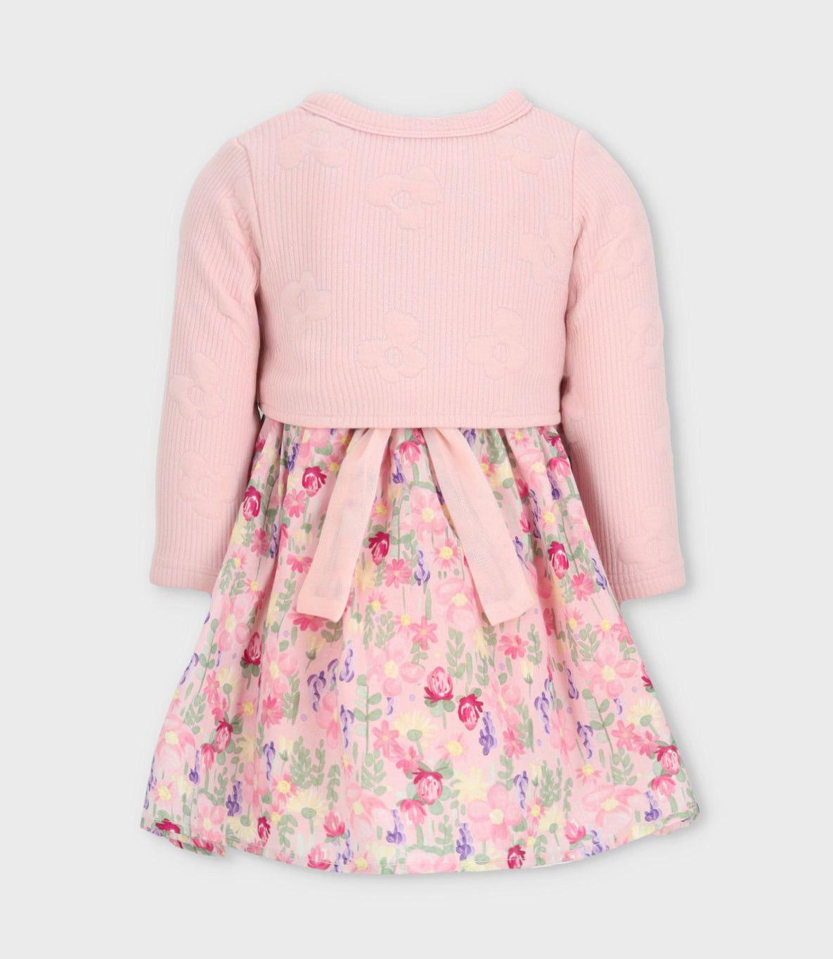Vestido niña floreado con bolero rosado Limonada-2