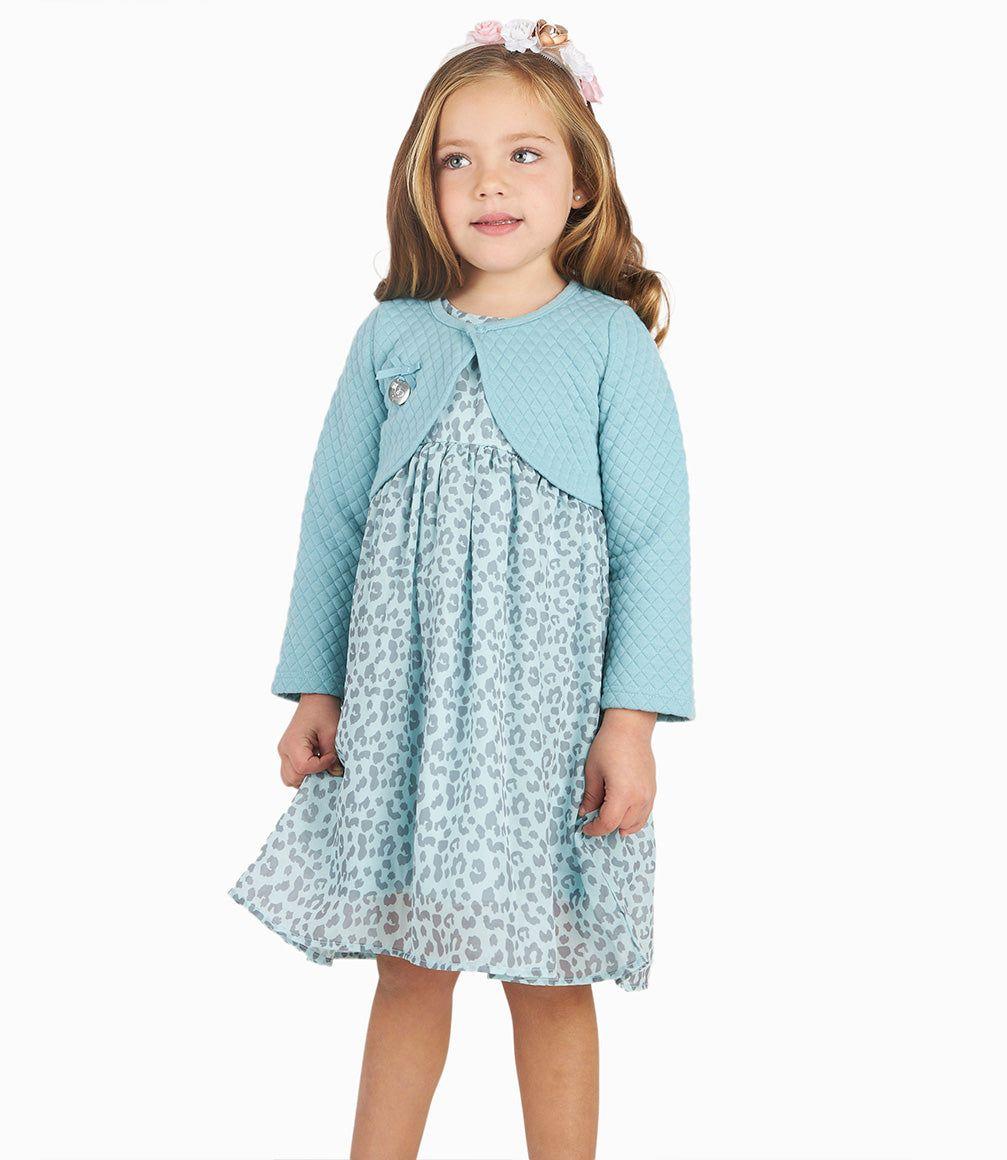 Vestido Niña Animal Print Menta-2