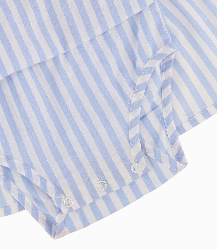 Vestido Recién Nacida Con Vuelos Celeste-9