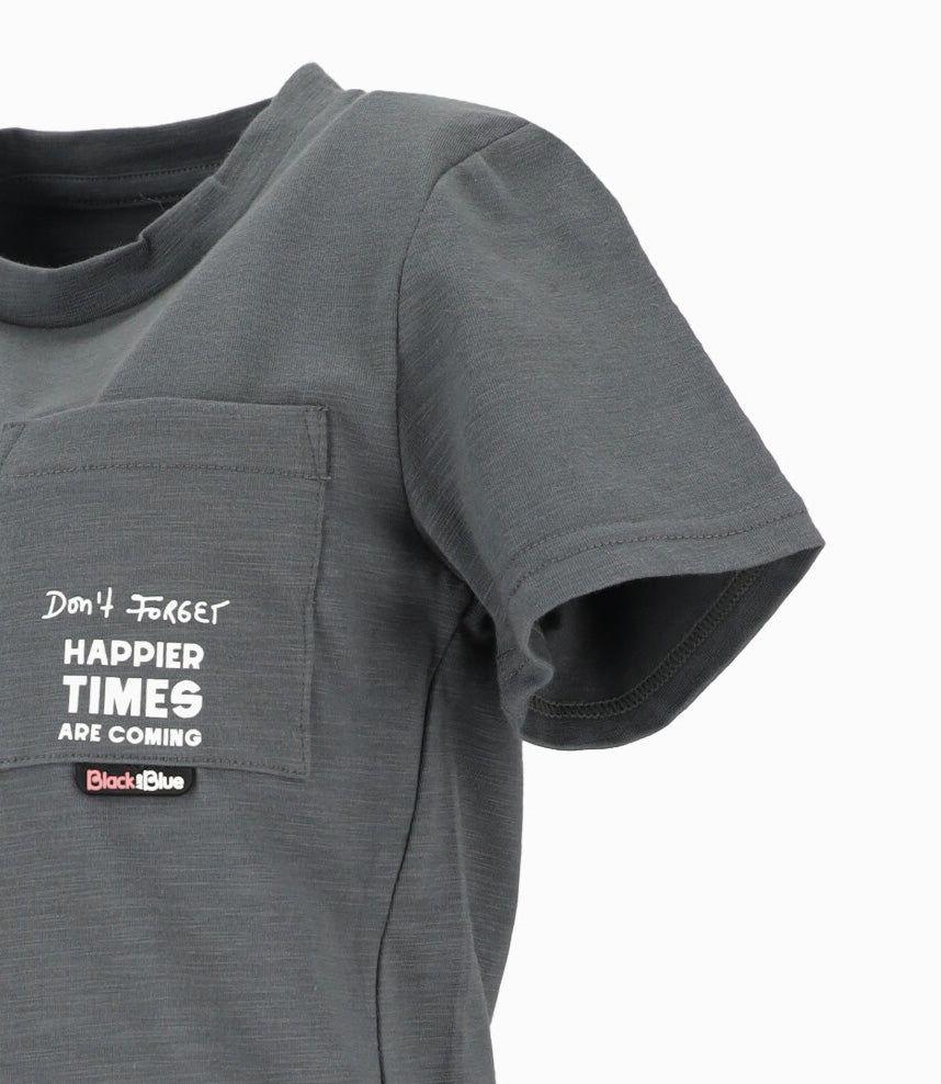 Polera manga corta niño long fit marengo Black and Blue-3