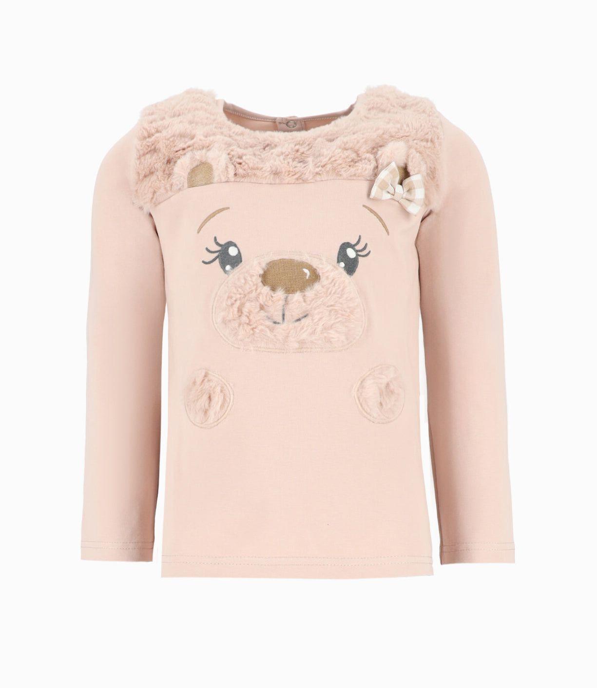 Polera niña con oso beige Limonada-0