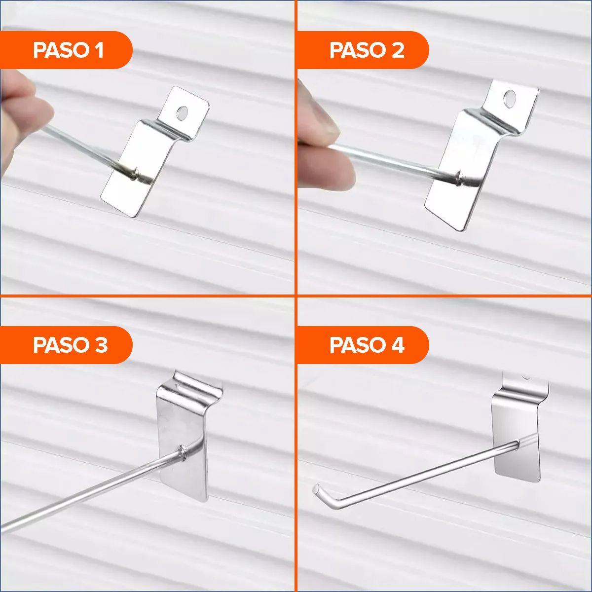 PACK DE 10-PCS GANCHERA  A PANEL RANURADO 20 CM - EXHIBIDOR-2