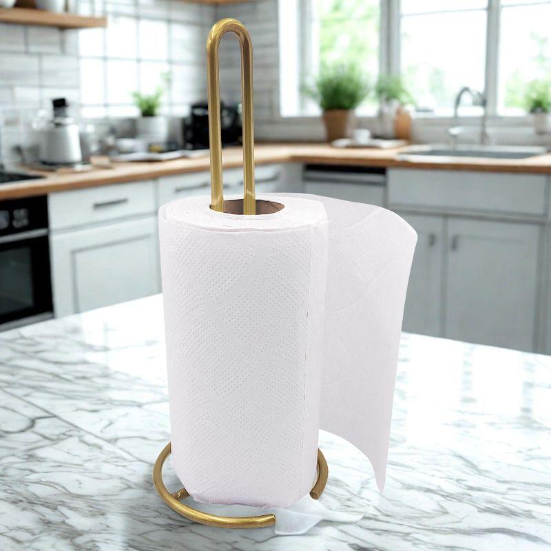 Soporte Porta Toalla de Papel para Cocina Color Dorado-2