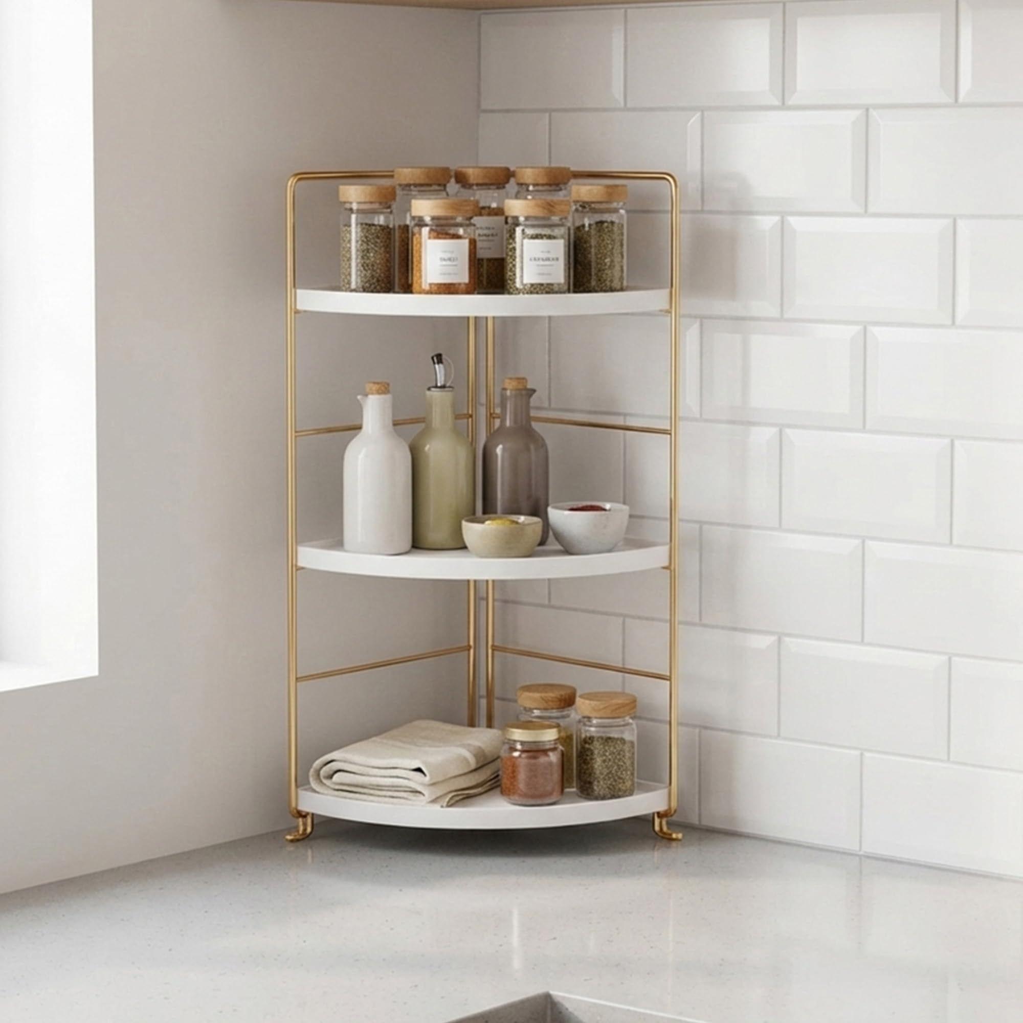 ESTANTE ORGANIZADOR TRIANGULAR MULTIUSO PARA EL HOGAR 3 NIVELES-2