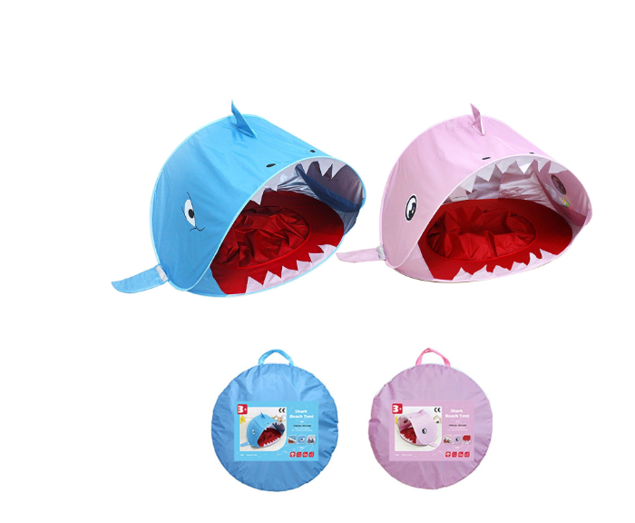 Piscina Carpa Plegable Modelo Tiburón Protección UV Rosado-0