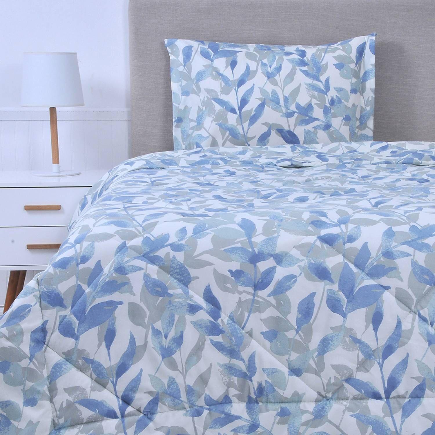 Plumon Microfibra Hojas 1.5 Plazas-0