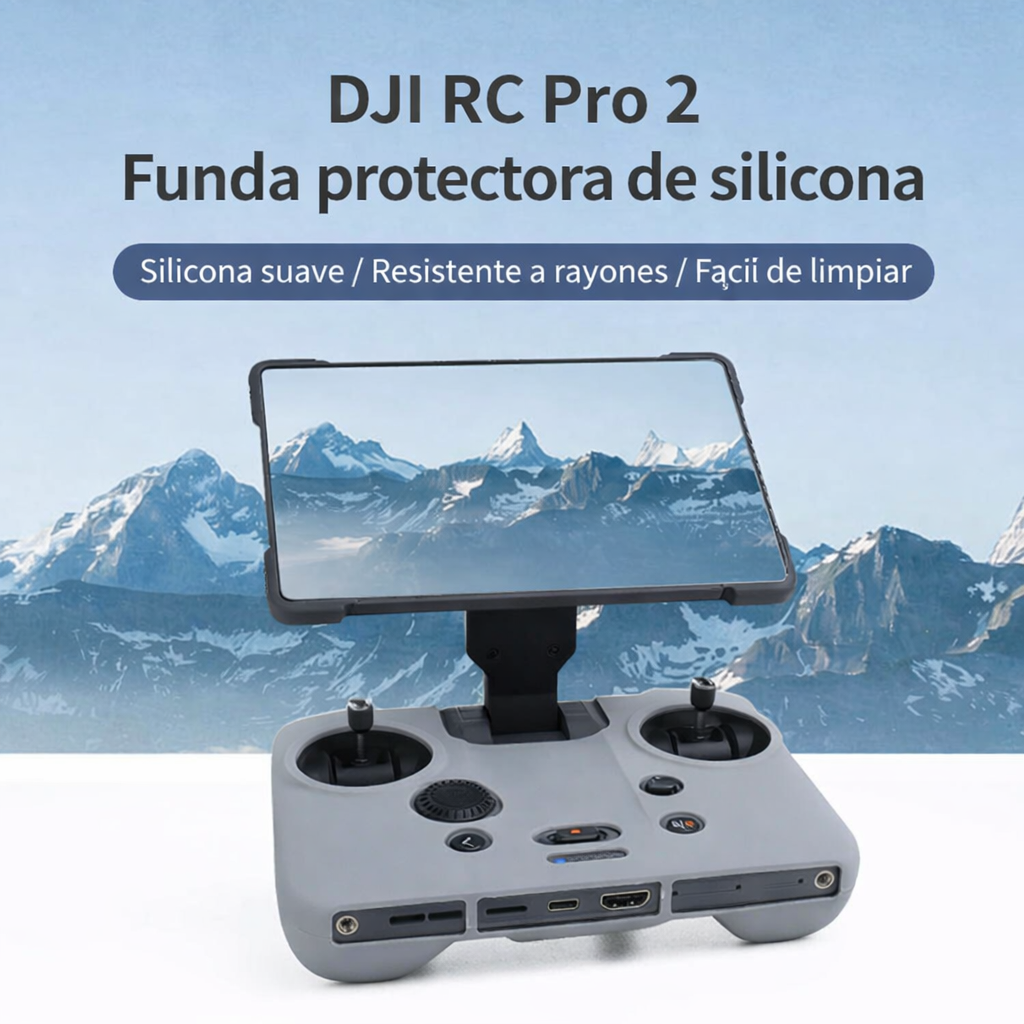 DJI RC PRO 2 Funda silicona y protector de pantalla gris-3