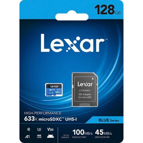 Micro SDXC Lexar 128GB High Performance UHS-I 633x C10 U3-3