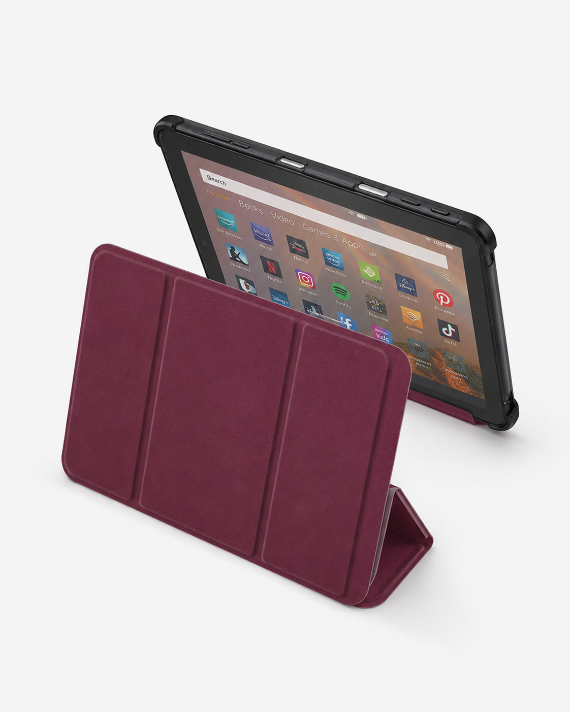 Funda Fibra Fire HD8 Color Burdeo-1
